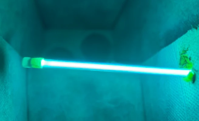 UV light installed inside plenum box